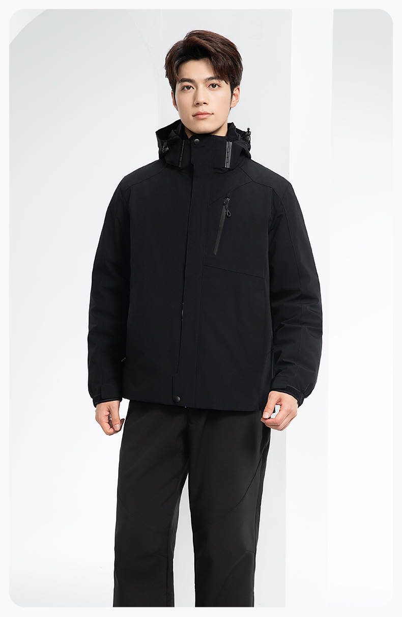 RH-60965 冬季羽絨工作服沖鋒衣三合一棉衣男加厚保暖汽車維修廠勞保服定制(圖15)