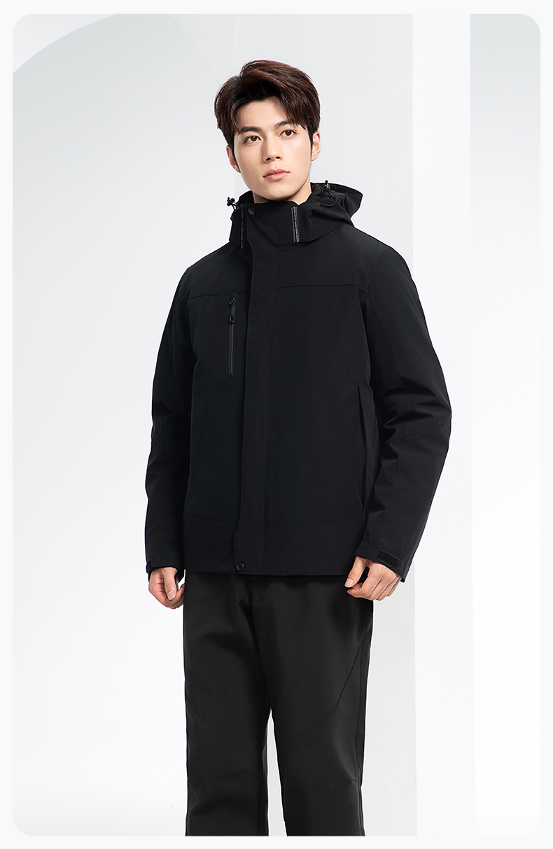 RH-60967 冬季三合一羽絨內(nèi)膽沖鋒衣防風(fēng)防雨保暖鎖溫登山騎行服定制(圖15)