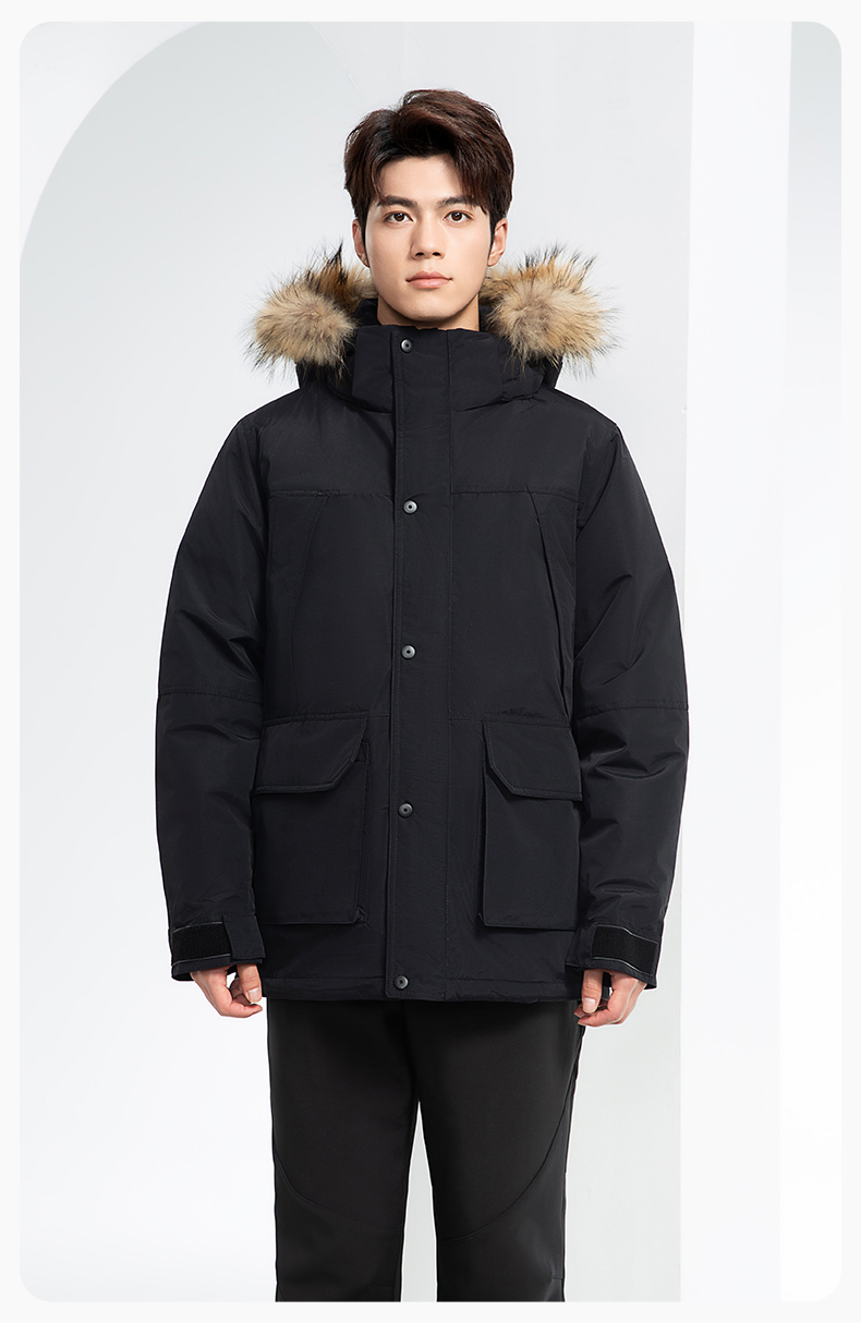 RH-60953 冬季可拆卸羽絨內(nèi)膽三合一沖鋒衣毛領(lǐng)帽子防風(fēng)防雨登山騎行服定制(圖17)