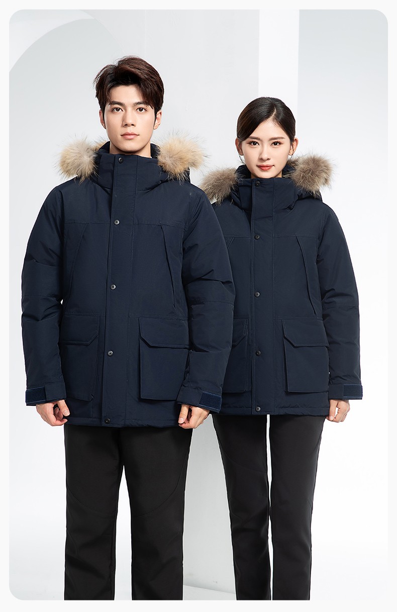 RH-60953 冬季可拆卸羽絨內(nèi)膽三合一沖鋒衣毛領(lǐng)帽子防風(fēng)防雨登山騎行服定制(圖23)