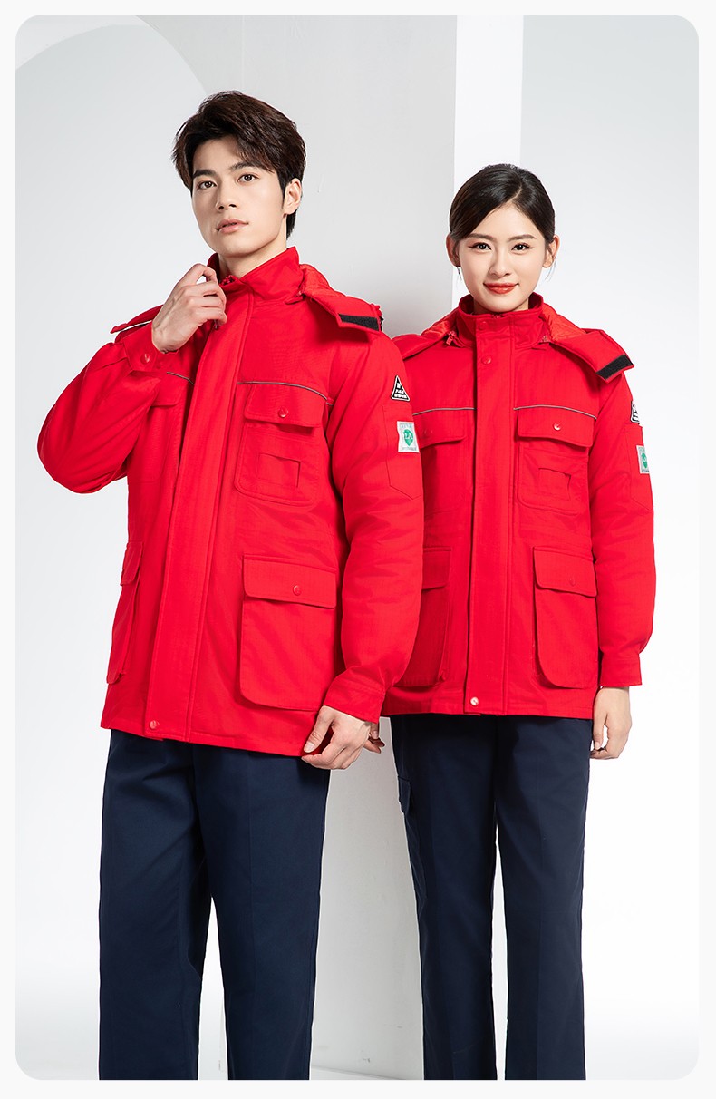 FJD8899Z 冬季純棉防靜電工作服棉服定制冷庫(kù)加厚保暖化工廠棉衣勞保服棉襖(圖13)