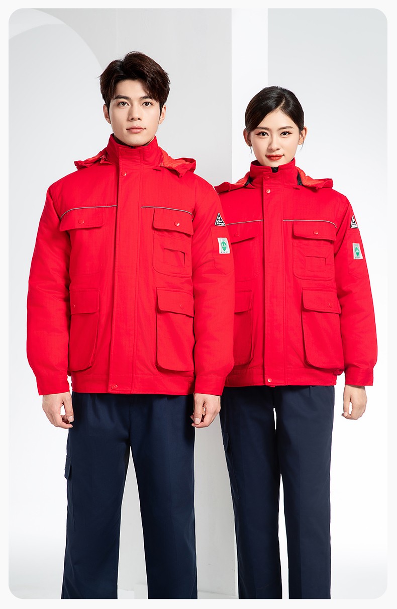 FJD8899Z 冬季純棉防靜電工作服棉服定制冷庫(kù)加厚保暖化工廠棉衣勞保服棉襖(圖14)