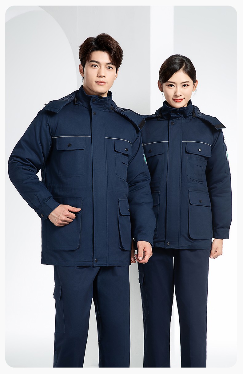 FJD8899Z 冬季純棉防靜電工作服棉服定制冷庫(kù)加厚保暖化工廠棉衣勞保服棉襖(圖16)