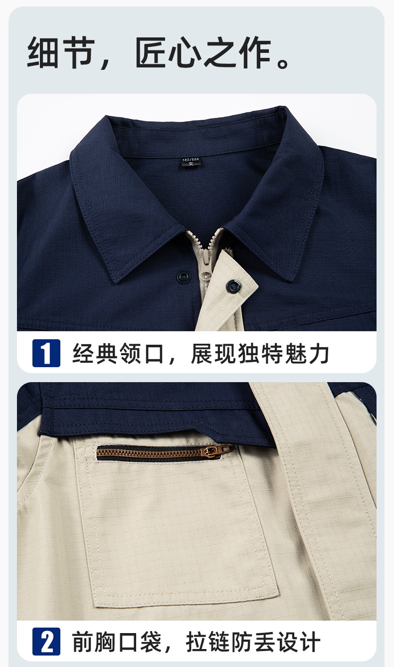 JC-3D03 春秋勞保工作服套裝防撕裂耐磨建筑工地干活工裝定制(圖7)