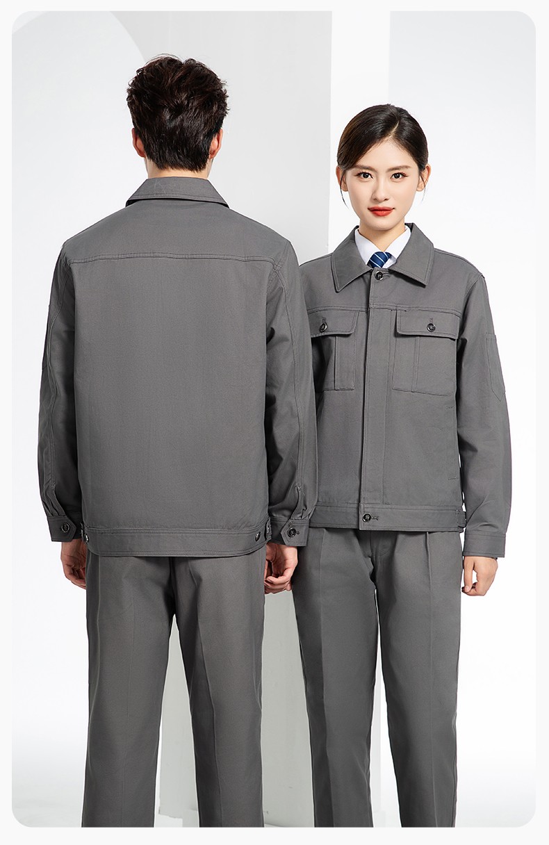 RD-8506 春秋純棉雙層帶網(wǎng)布耐磨透氣電焊工地干活工裝定制(圖16)