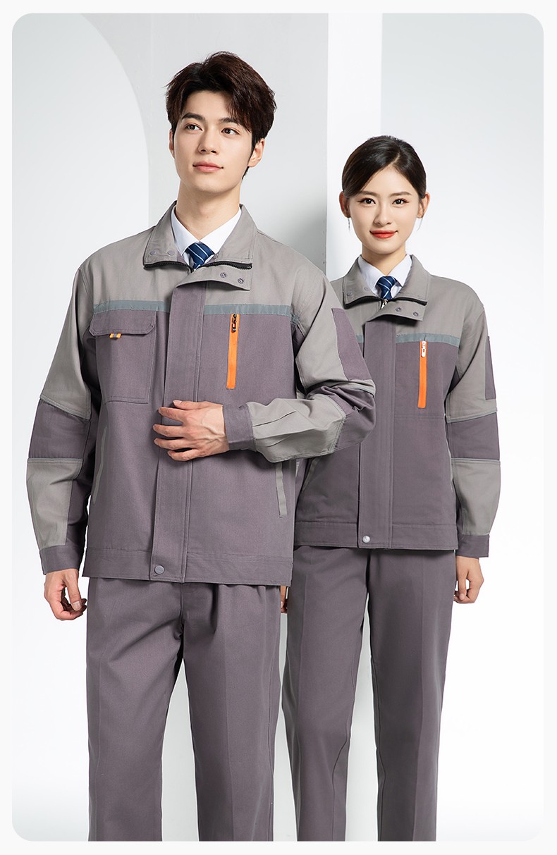 QM20129 純棉工作服套裝定制加厚耐磨長袖勞保服汽修裝修工地電焊工裝(圖15)