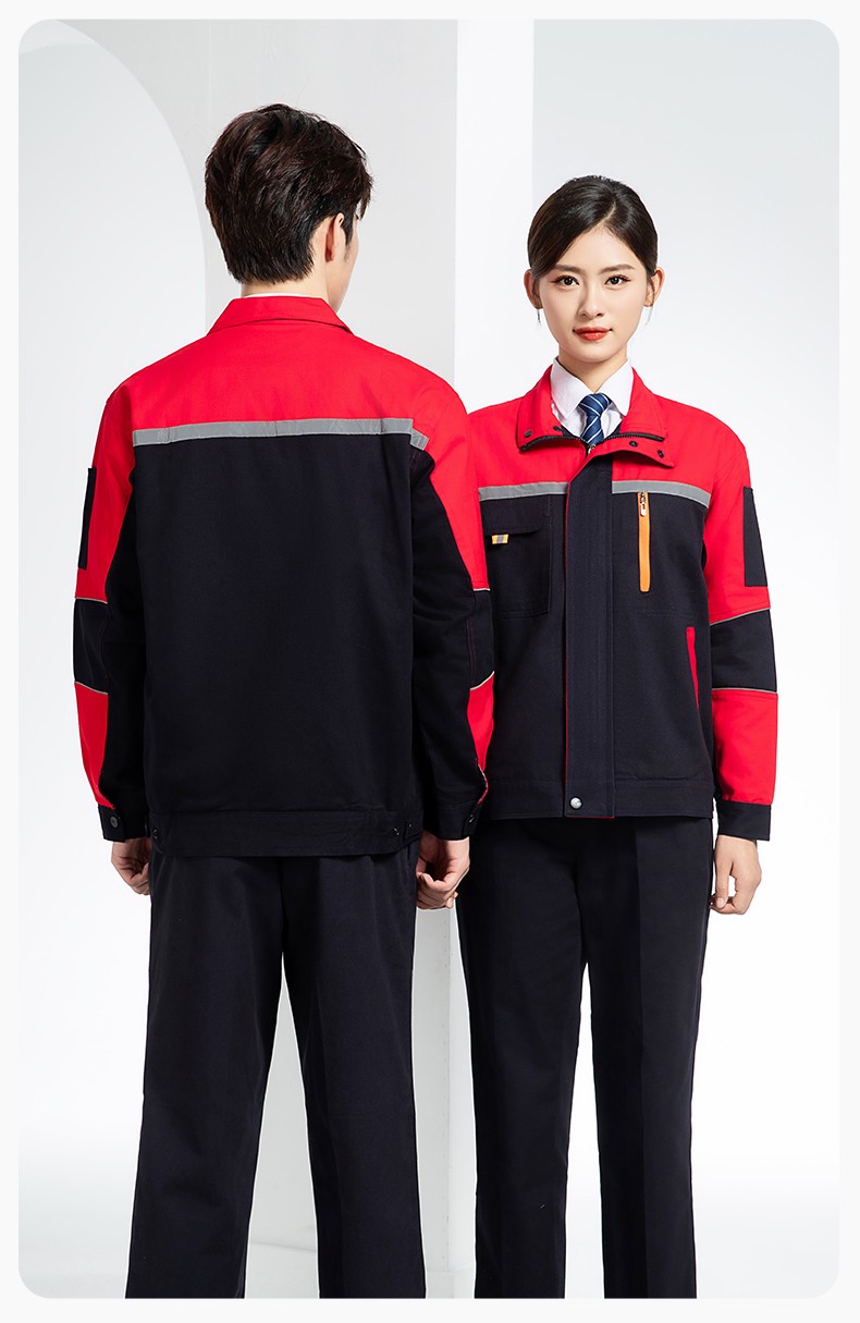 QM20129 純棉工作服套裝定制加厚耐磨長袖勞保服汽修裝修工地電焊工裝(圖22)