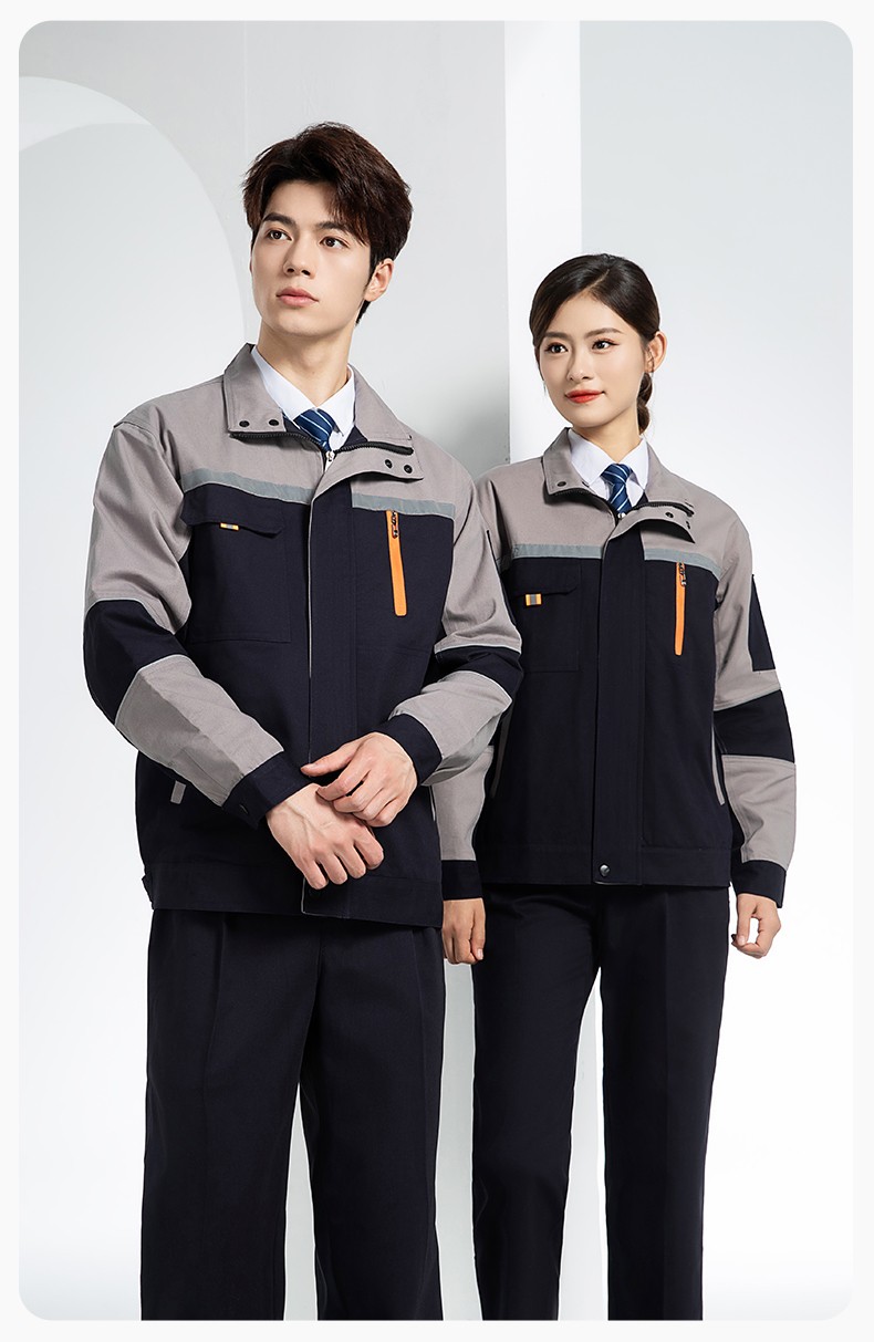 QM20129S 春秋雙層純棉工作服套裝男全棉帶里布加厚勞保服電焊工勞保服定制(圖14)