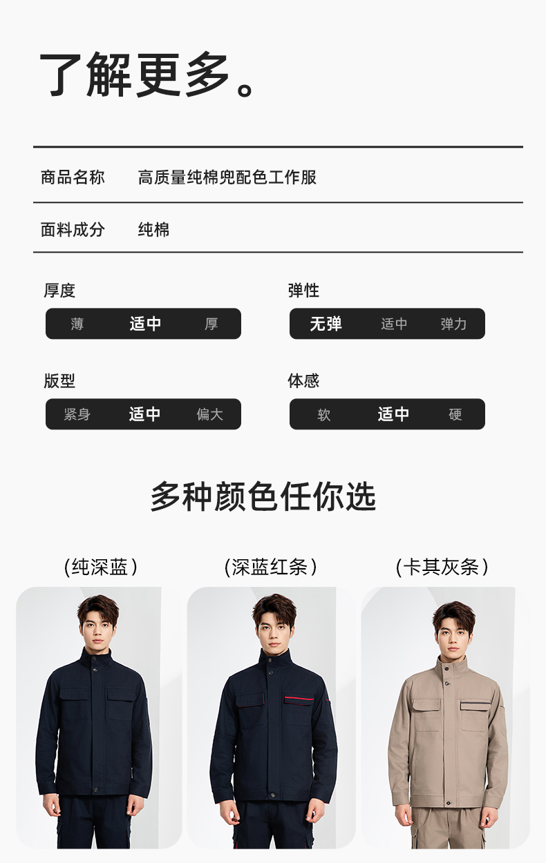 RD-507 純棉電焊工作服套裝男秋冬長袖工裝耐磨車間全棉工程服高端勞保服(圖10)