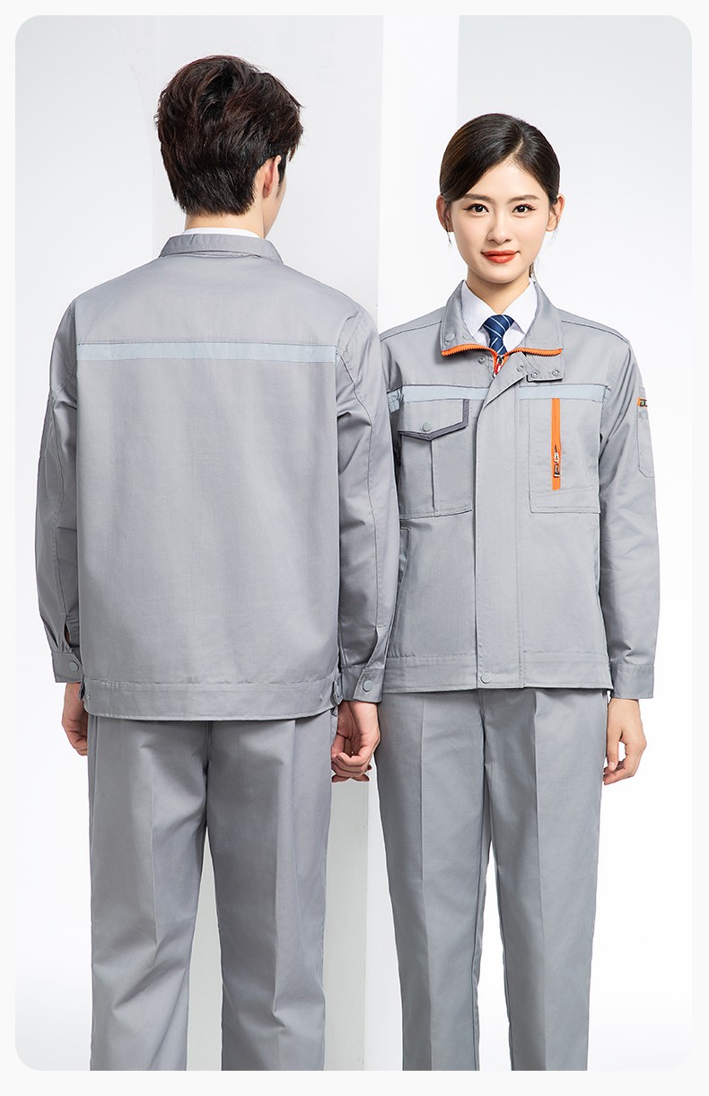 DM8038 批發(fā)工作服套裝男耐磨長袖反光條廠服車間汽修企業(yè)工地工裝勞保服(圖19)