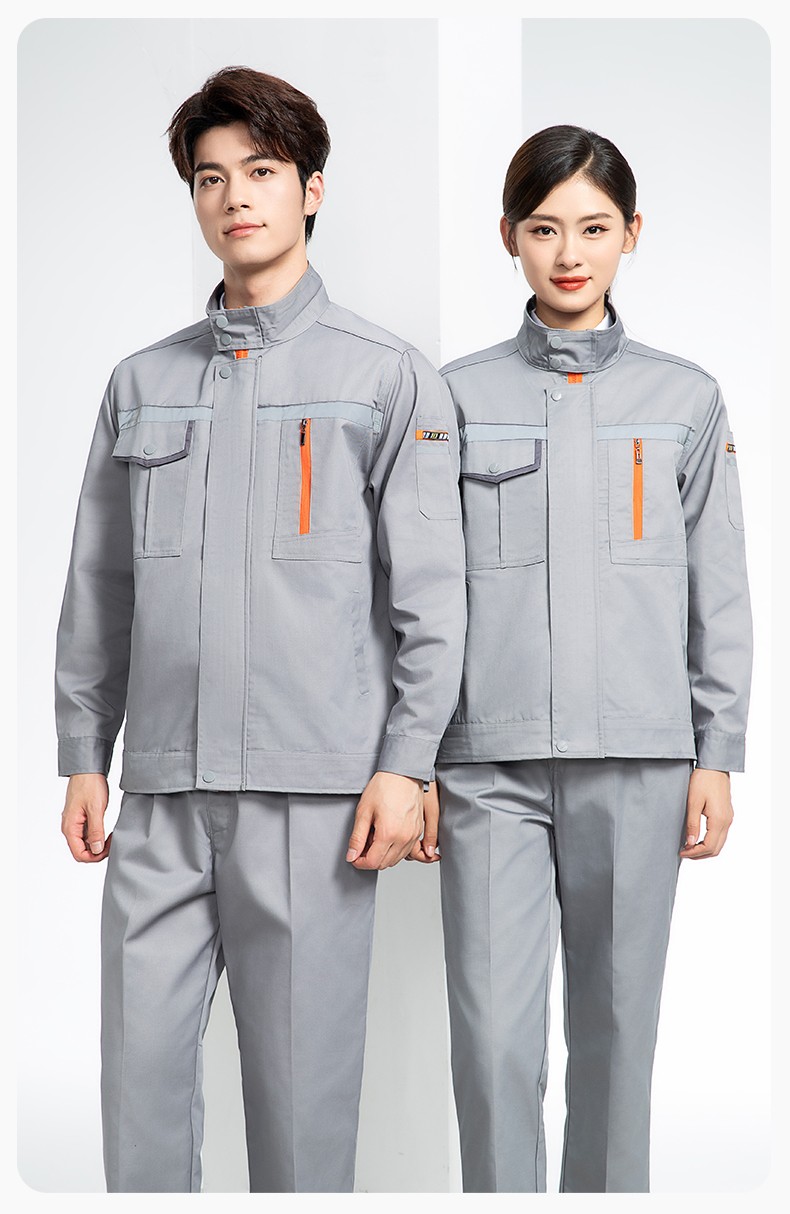 DM8038 批發(fā)工作服套裝男耐磨長袖反光條廠服車間汽修企業(yè)工地工裝勞保服(圖18)