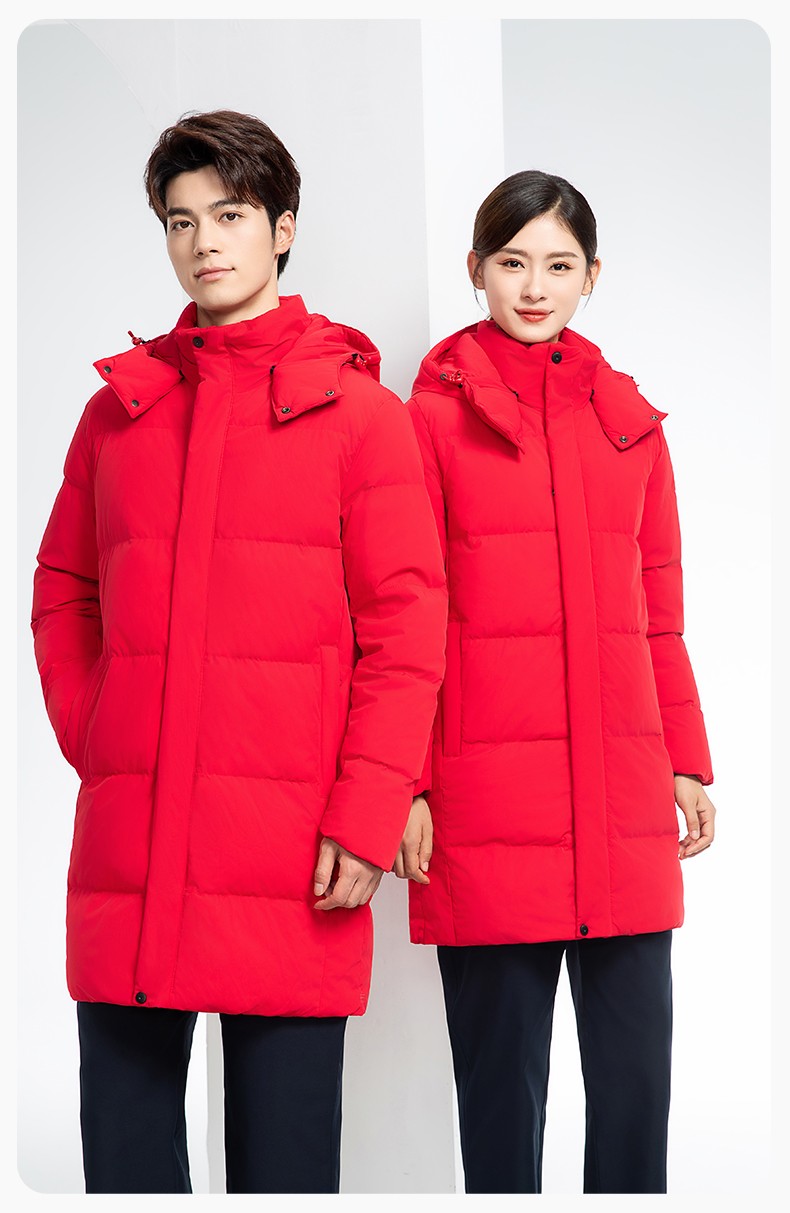 RH-6013 冬季羽絨長款棉衣工作服純色一體棉服工裝男女工廠商超團(tuán)體服定制(圖14)