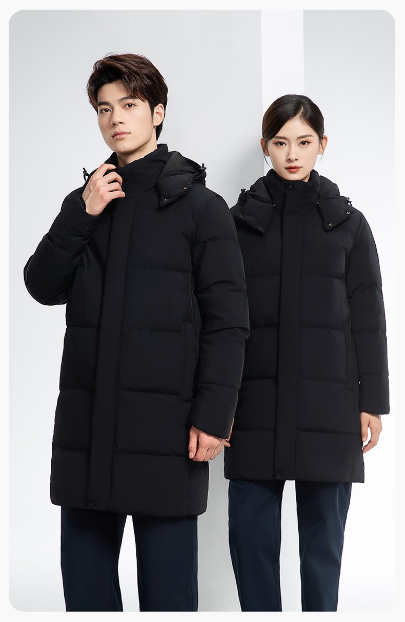 RH-6013 冬季羽絨長款棉衣工作服純色一體棉服工裝男女工廠商超團(tuán)體服定制(圖17)