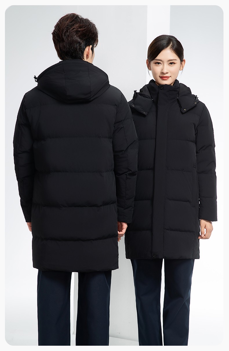 RH-6013 冬季羽絨長款棉衣工作服純色一體棉服工裝男女工廠商超團(tuán)體服定制(圖18)