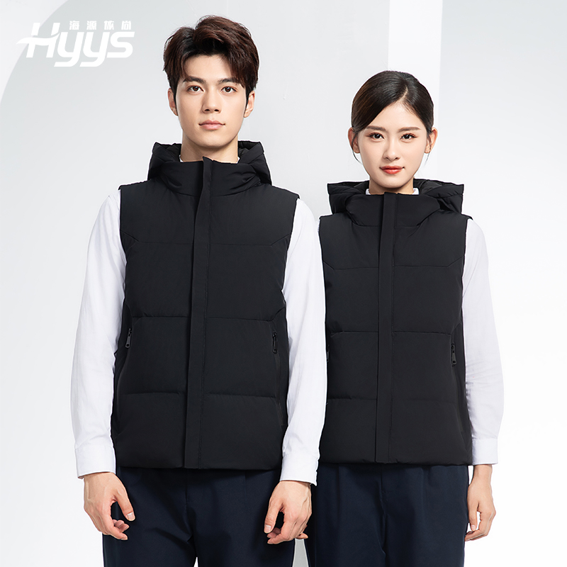 RH-8001 羽絨馬甲工作服加厚保暖秋冬工裝車間企業(yè)團體工裝馬夾定制勞保服