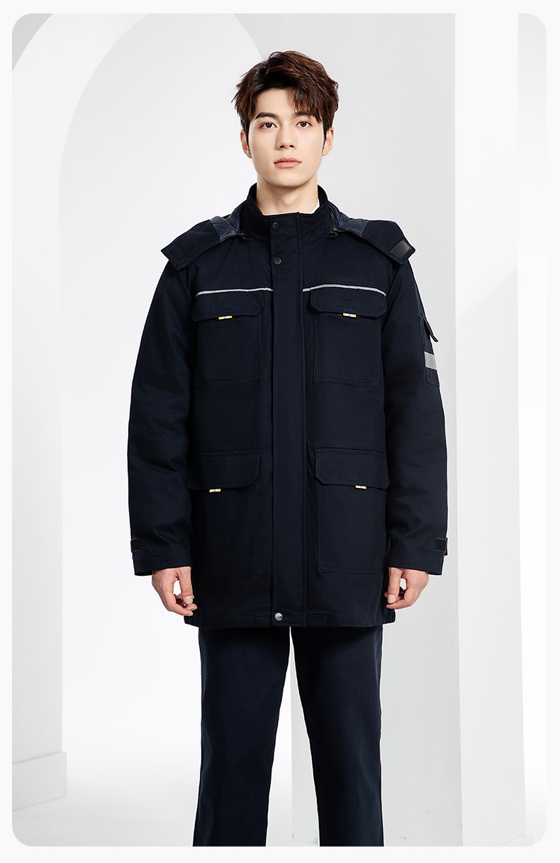 YJ-8902 冬季工作服男女印logo加厚保暖純棉勞保服棉襖車間工廠服定制棉衣(圖19)
