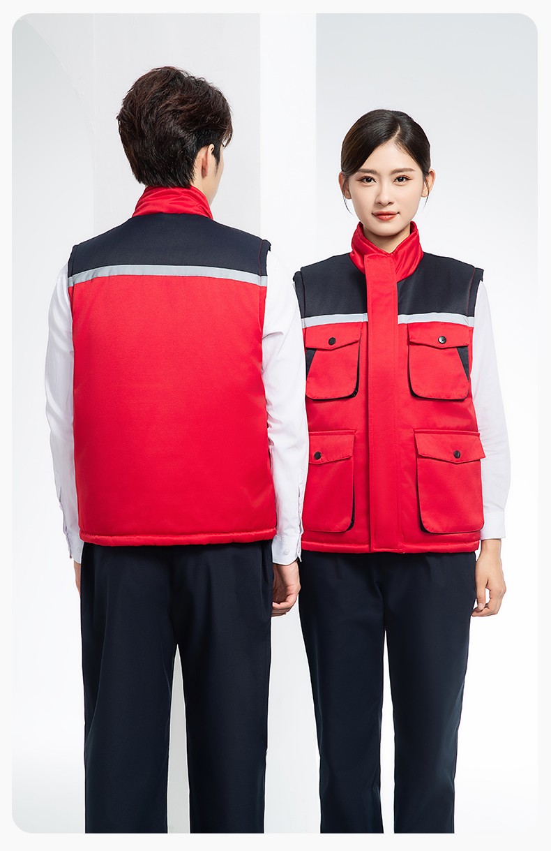 YJ-9902 秋冬工程棉馬甲工裝拼色團(tuán)體廣告志愿者馬夾加厚保暖背心工裝定制(圖20)