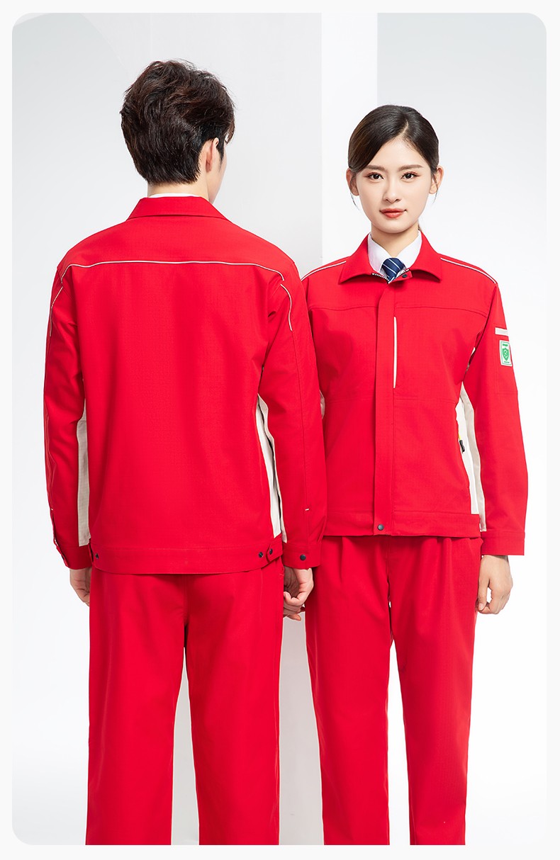 YJ-6513 春秋加油站防靜電勞保工作服套裝耐磨車間工裝定制(圖16)