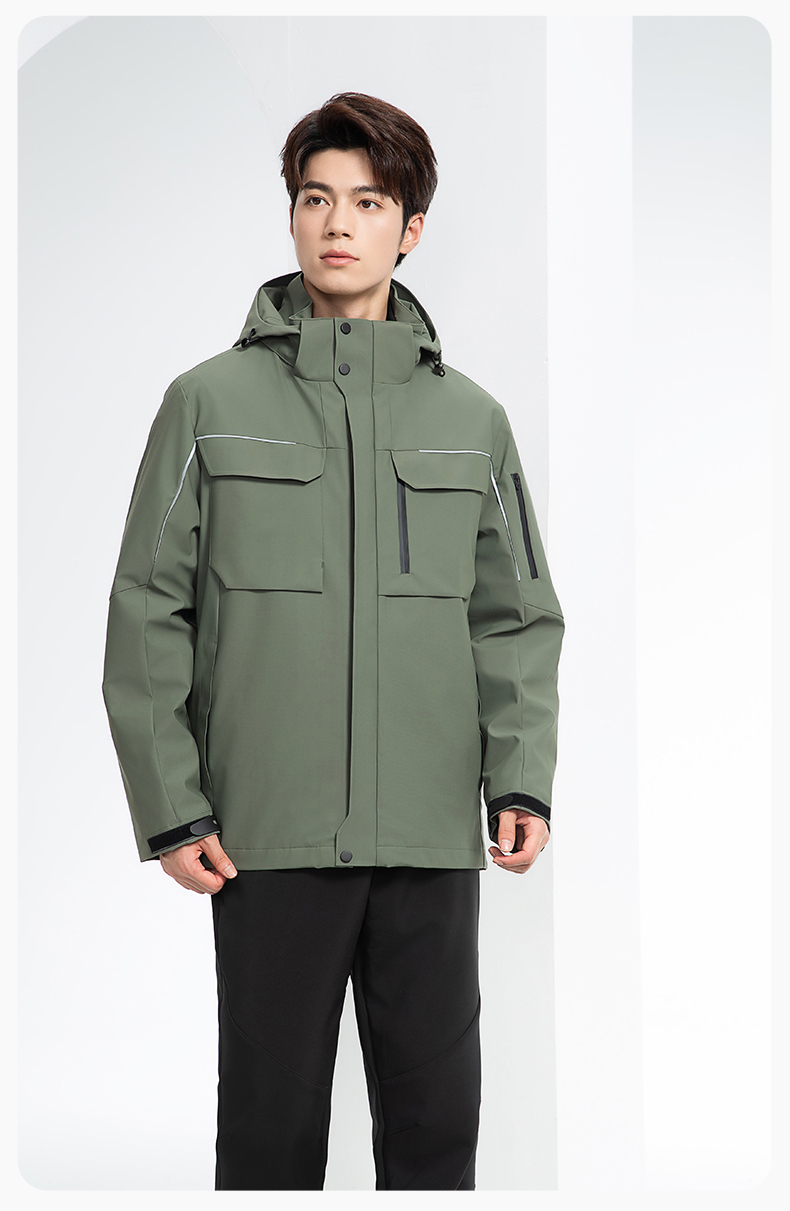 YJ-SK6016 冬季三合一沖鋒衣工作服連帽防風(fēng)防水加絨加厚印logo工裝外套定制(圖19)