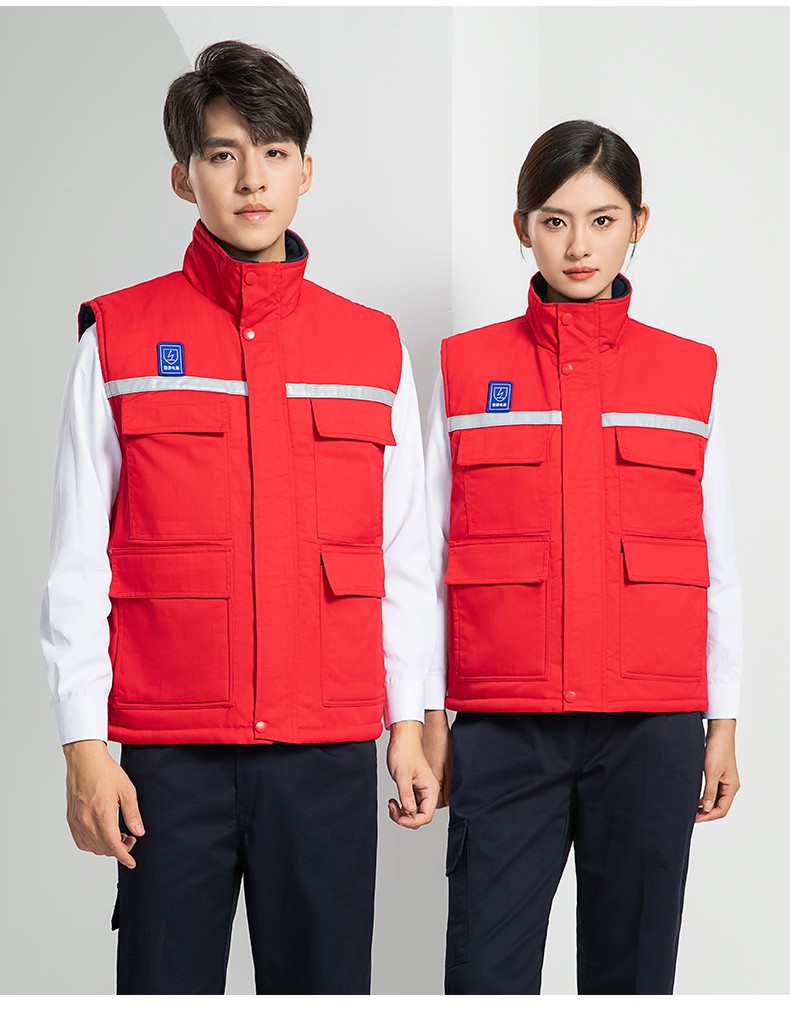 LW-9929 加厚冬季防靜電工作服男棉馬甲勞保服船廠加油站防寒棉背心定制(圖19)