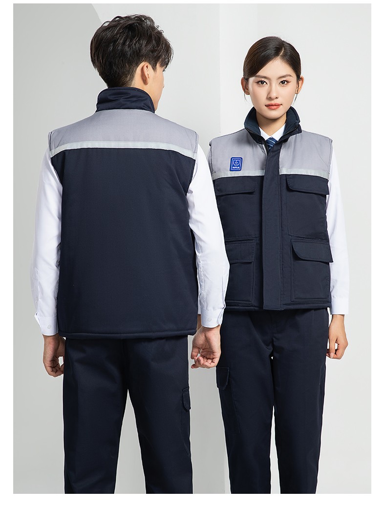 LW-9929 加厚冬季防靜電工作服男棉馬甲勞保服船廠加油站防寒棉背心定制(圖22)