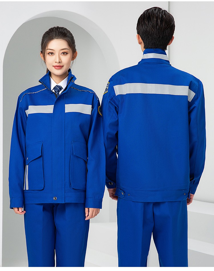 LW-8635 純棉防阻燃春秋工作服套裝男加厚耐磨工廠車(chē)間電焊焊工防燙勞保服(圖23)