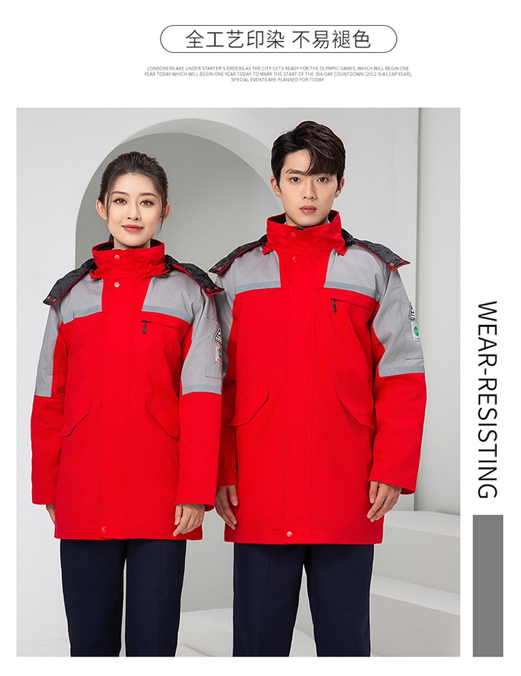 LW-8818 純棉防靜電工作服棉衣定制冷庫(kù)加油站冬季中長(zhǎng)款防寒服勞保服外套(圖24)