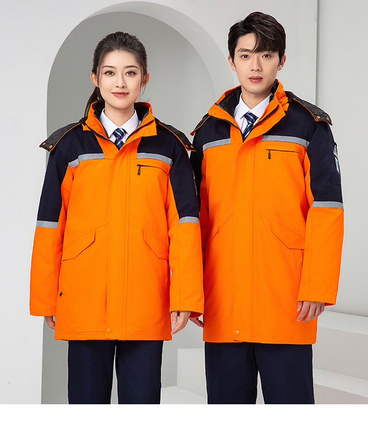 LW-8818 純棉防靜電工作服棉衣定制冷庫(kù)加油站冬季中長(zhǎng)款防寒服勞保服外套(圖25)