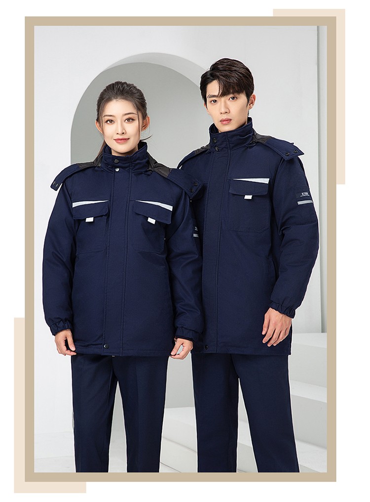 LW-8826ZY 冬季羽絨工作服定制加厚保暖中長(zhǎng)防寒冷庫(kù)物業(yè)車間印繡字可拆卸棉服(圖22)