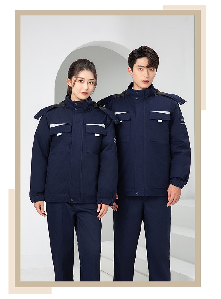 LW-8826Y 冬季可拆卸羽絨工作服棉襖工廠車間員工勞保服加絨加厚棉服工裝定制(圖23)