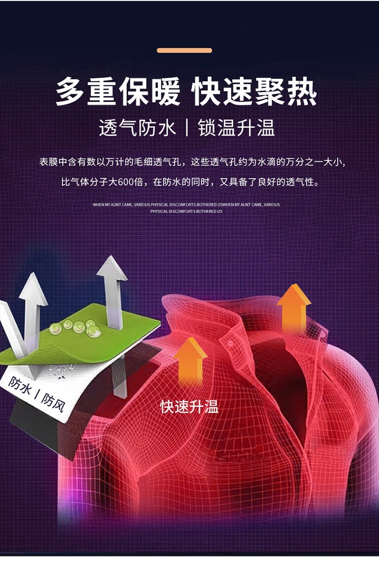 YJ-9805 沖鋒衣定制男女純色可拆卸三合一外套反光條保暖工裝戶(hù)外工作服(圖4)