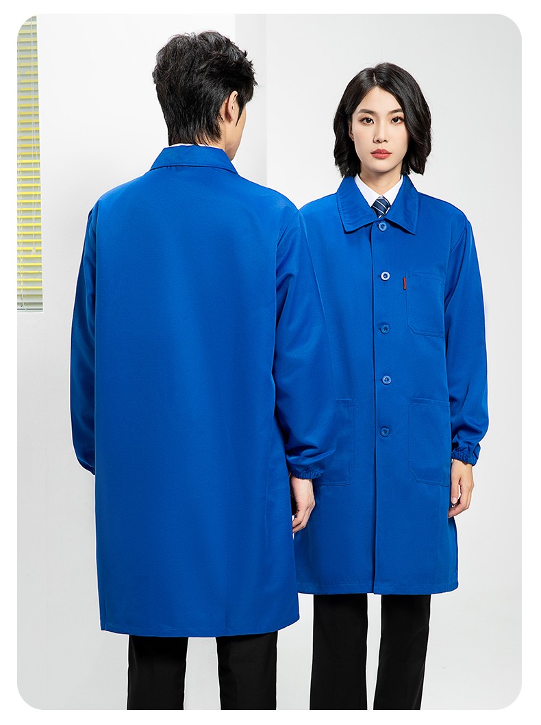YJ-2302 純色翻領(lǐng)大褂工作服大褂倉(cāng)庫(kù)搬運(yùn)裝卸服飼養(yǎng)員防塵罩衣食品廠服(圖20)