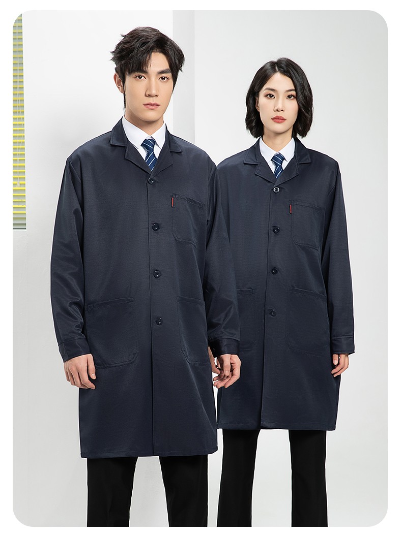 YJ-2305 防靜電大褂長(zhǎng)袖工作服純色電子廠男女防塵食品廠防靜電大褂定制(圖20)