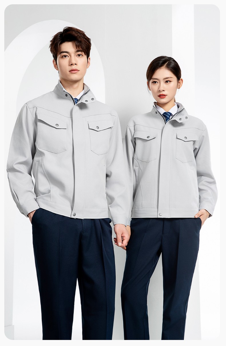 LJ-680011 秋冬高端工作服套裝男防靜電電工工程師電力工廠勞保工服上衣印字(圖16)