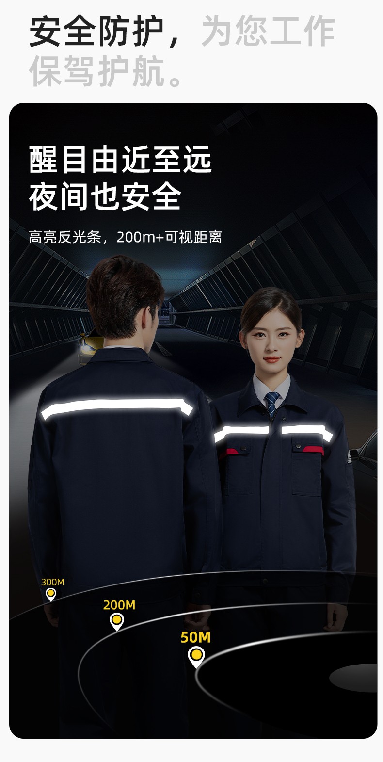 YM-20801SF 防靜電工作服套裝男秋冬雙層加厚化工廠電子廠電工裝加油站勞保服(圖5)