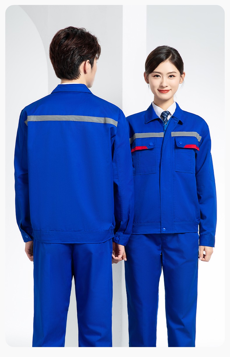 YM-20801SF 防靜電工作服套裝男秋冬雙層加厚化工廠電子廠電工裝加油站勞保服(圖18)