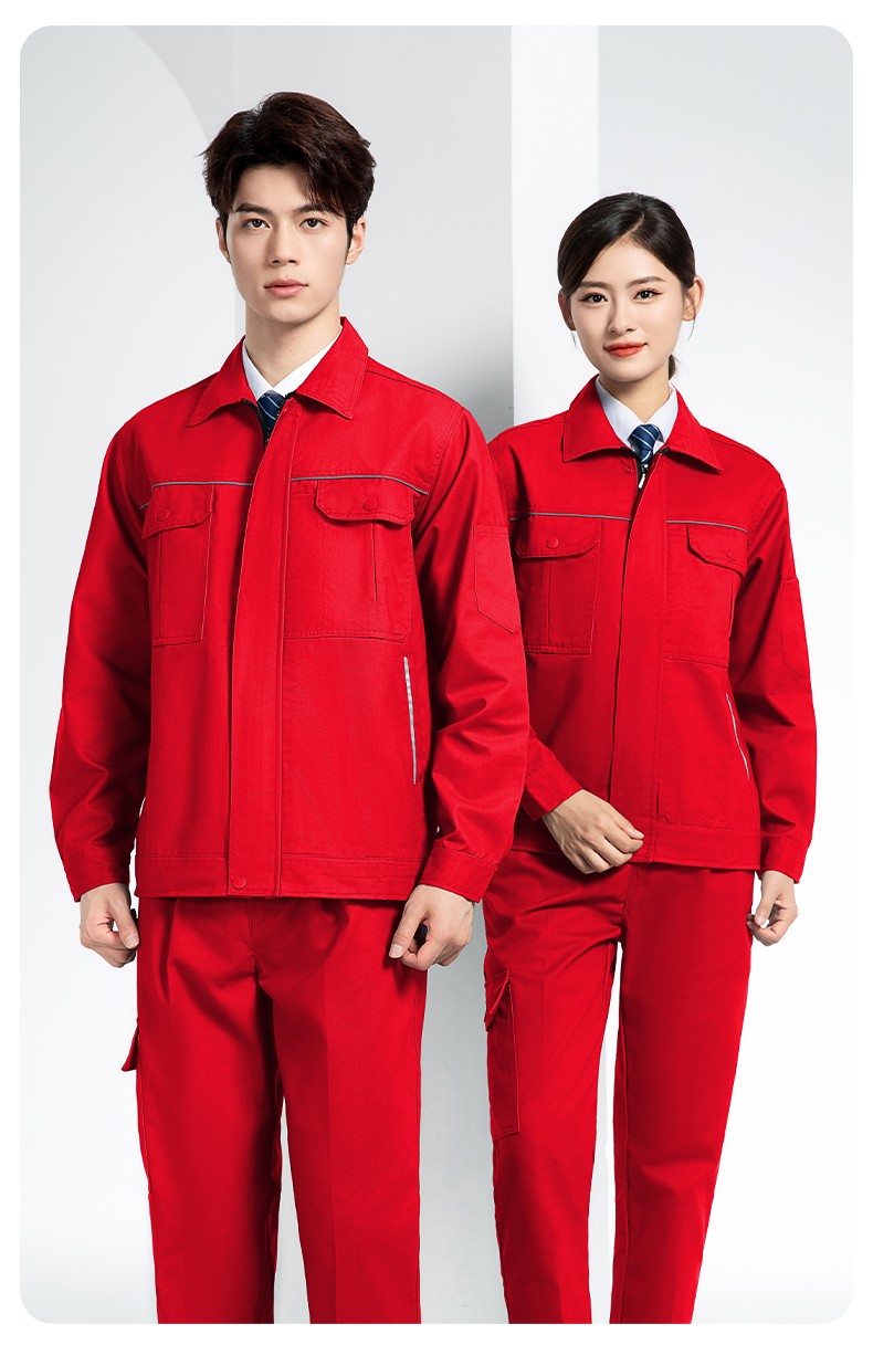 YM-092 春秋季工作服套裝定制男耐磨建筑工程工廠車間長袖勞保服純色工裝(圖24)