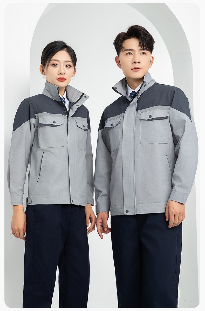 LJ-1811 春秋勞保工作服套裝磨毛帆布工廠車間廠服建筑工裝汽修服批發(fā)(圖14)