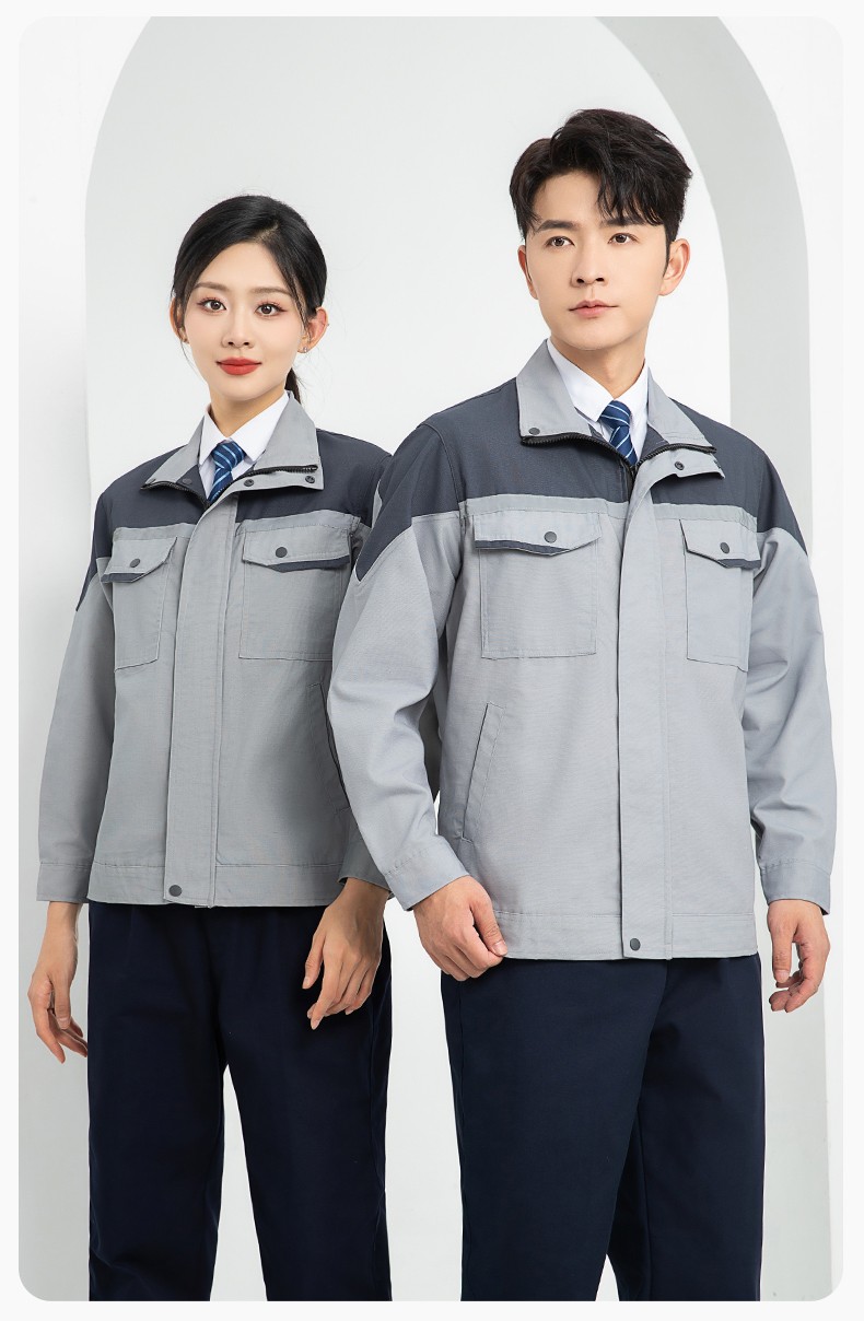 LJ-1811 春秋勞保工作服套裝磨毛帆布工廠車間廠服建筑工裝汽修服批發(fā)(圖15)
