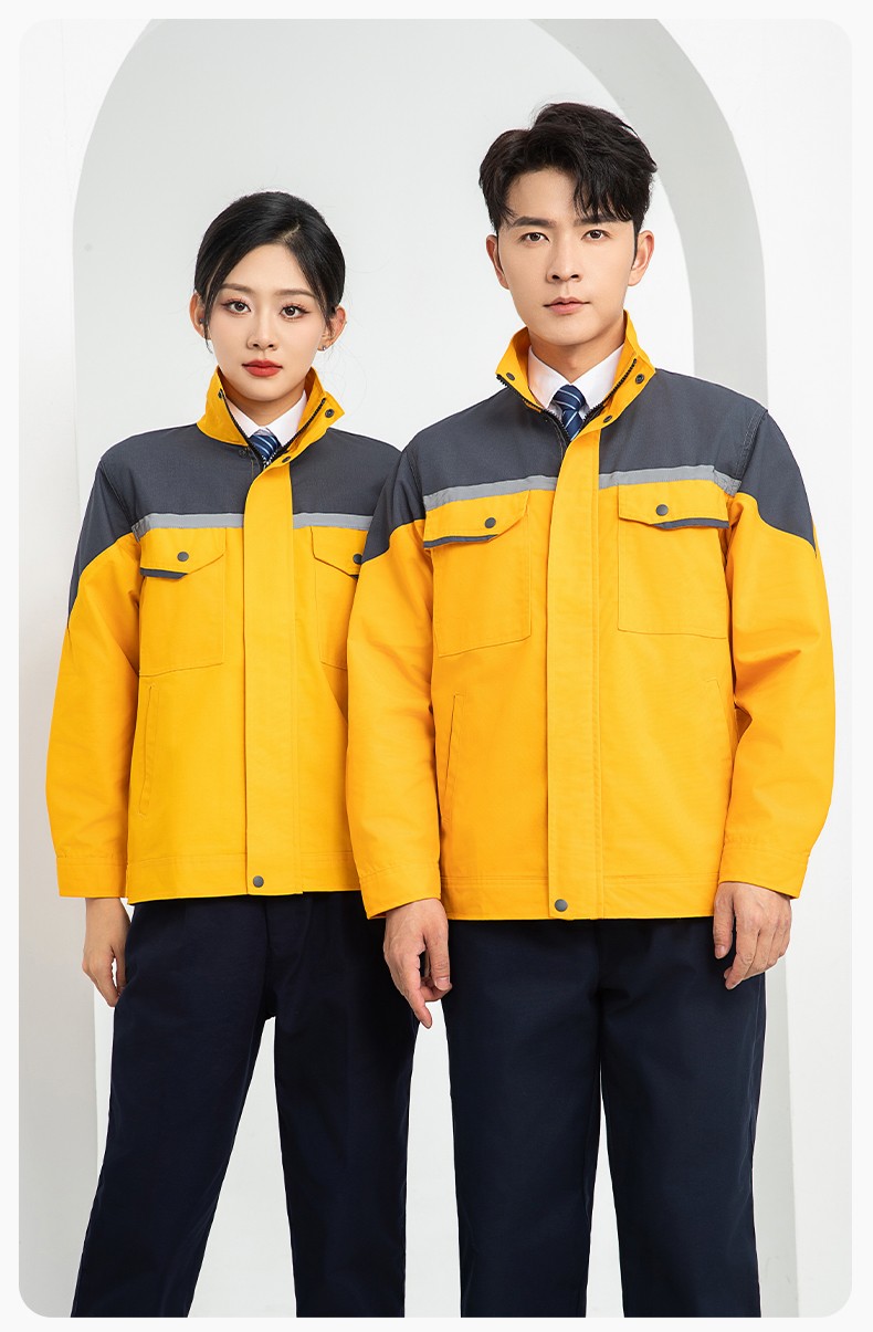 LJ-1811 春秋勞保工作服套裝磨毛帆布工廠車間廠服建筑工裝汽修服批發(fā)(圖22)