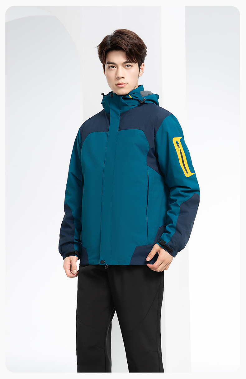 SW-9552 冬季撞色工作服沖鋒衣三合一可拆卸保暖工裝企業(yè)學(xué)校團(tuán)體服定制(圖17)