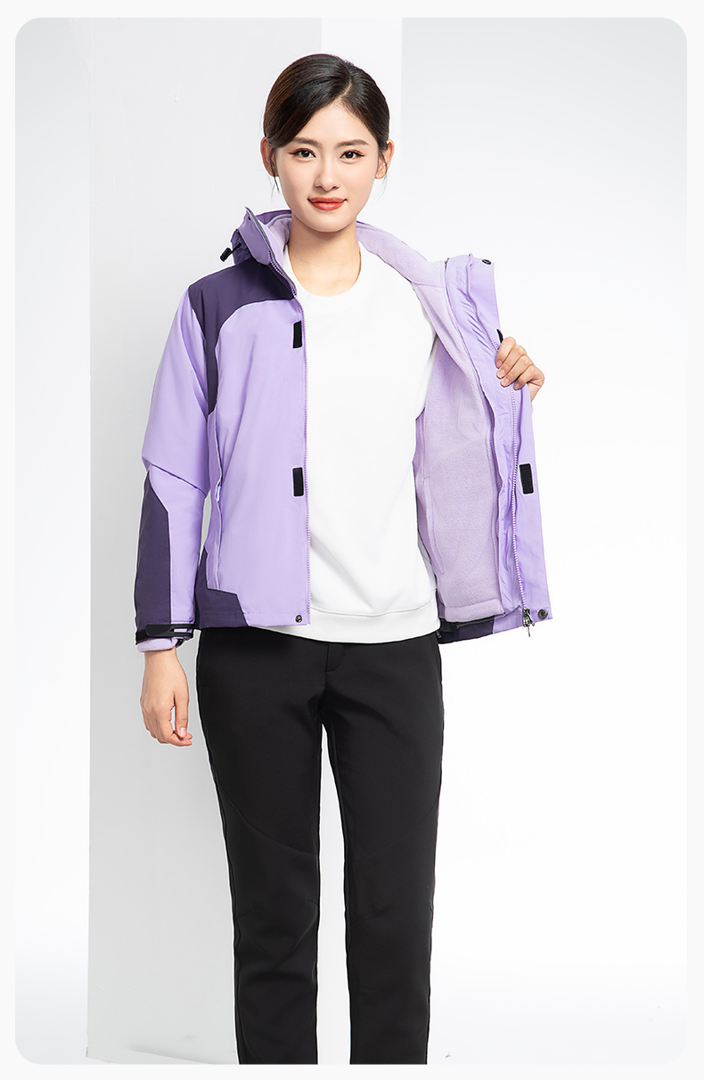 SW-9552 冬季撞色工作服沖鋒衣三合一可拆卸保暖工裝企業(yè)學(xué)校團(tuán)體服定制(圖21)