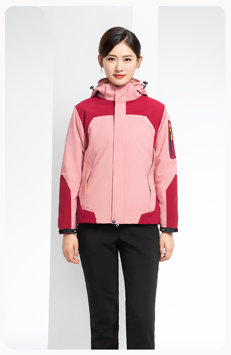 SW-9552 冬季撞色工作服沖鋒衣三合一可拆卸保暖工裝企業(yè)學(xué)校團(tuán)體服定制(圖23)