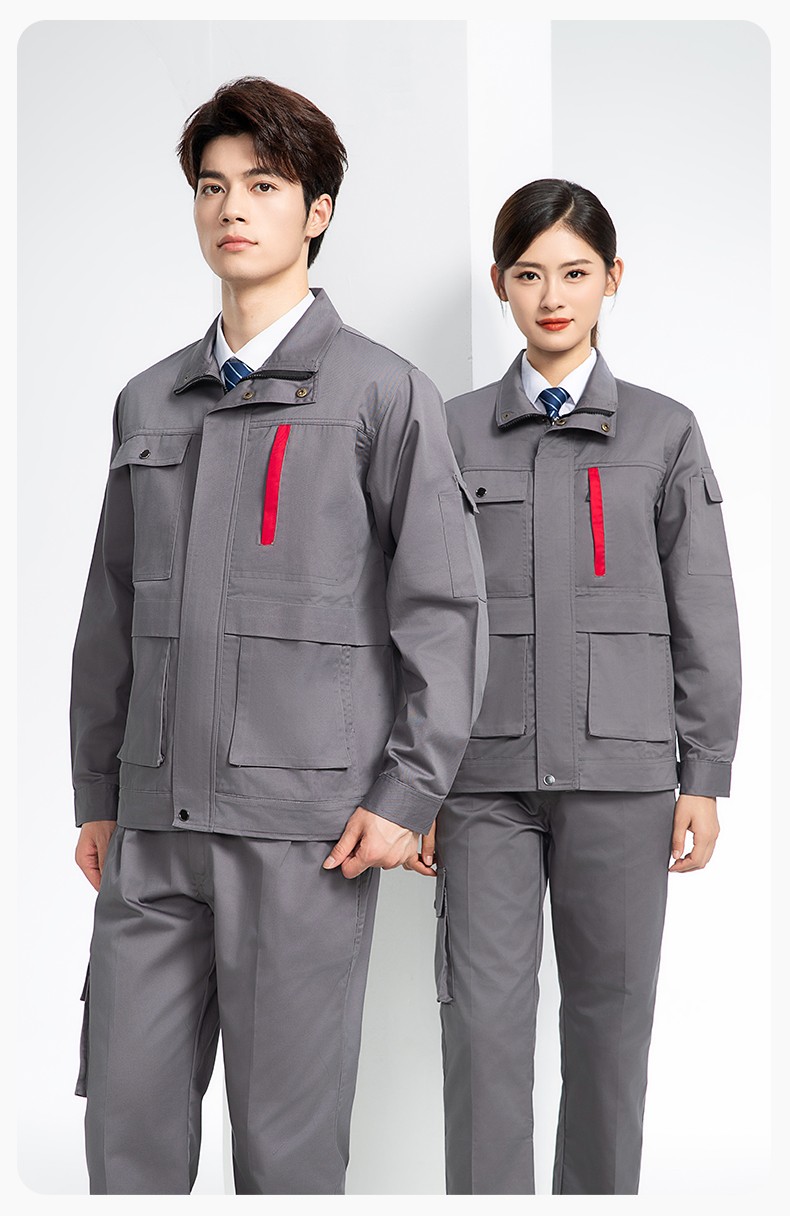 DM8050 春秋CVC工作服套裝男耐磨長(zhǎng)袖上衣工裝工廠服車間汽修勞保服批發(fā)(圖14)