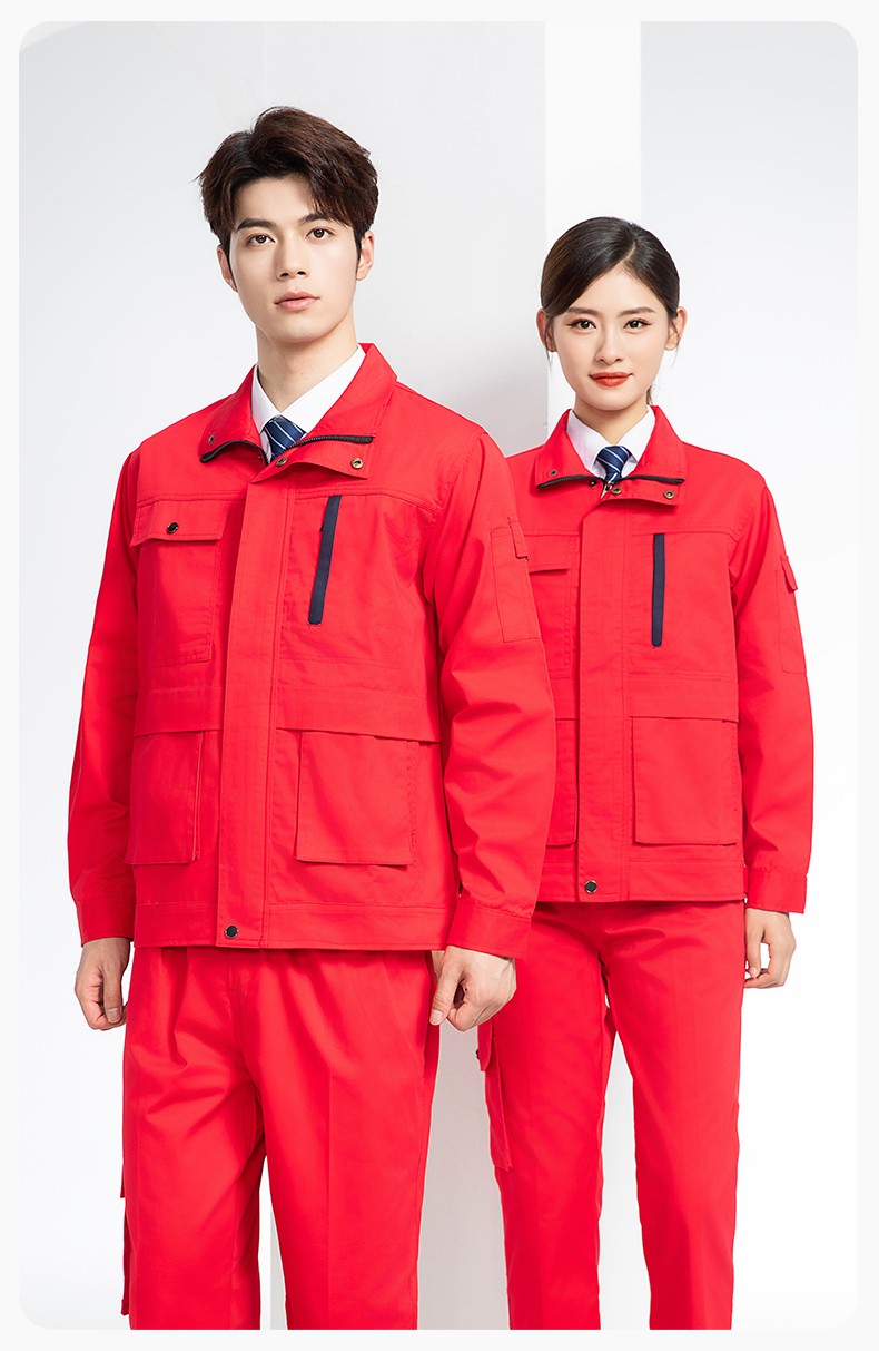 DM8050 春秋CVC工作服套裝男耐磨長(zhǎng)袖上衣工裝工廠服車間汽修勞保服批發(fā)(圖16)