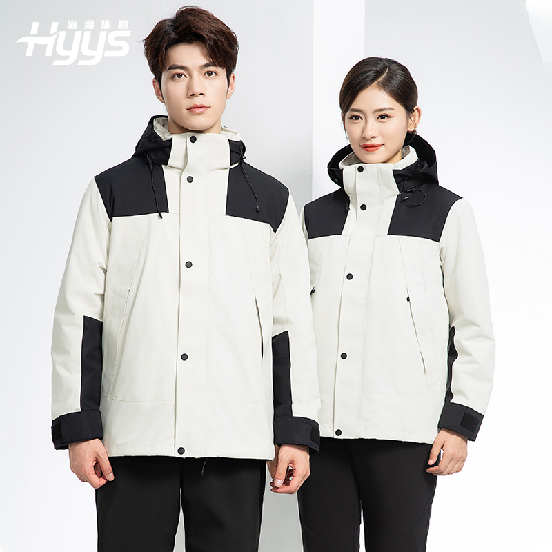 LT-3561 沖鋒衣定制印logo刺繡企業(yè)加絨工作服防水三合一風衣外套秋冬工裝