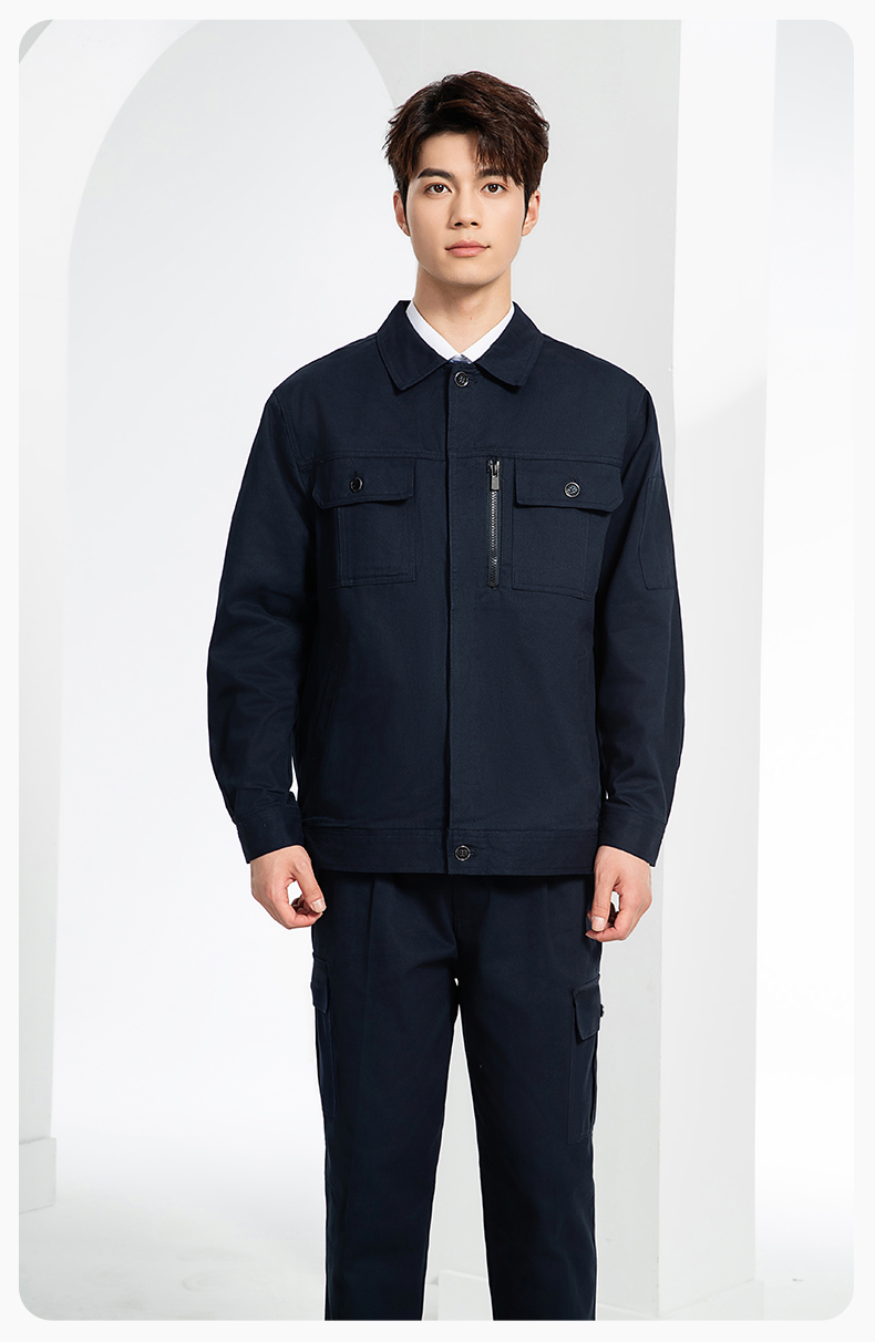 RD-505 純棉春秋工作服套裝男純色建筑維修工地工裝車間工廠勞保服定制(圖13)