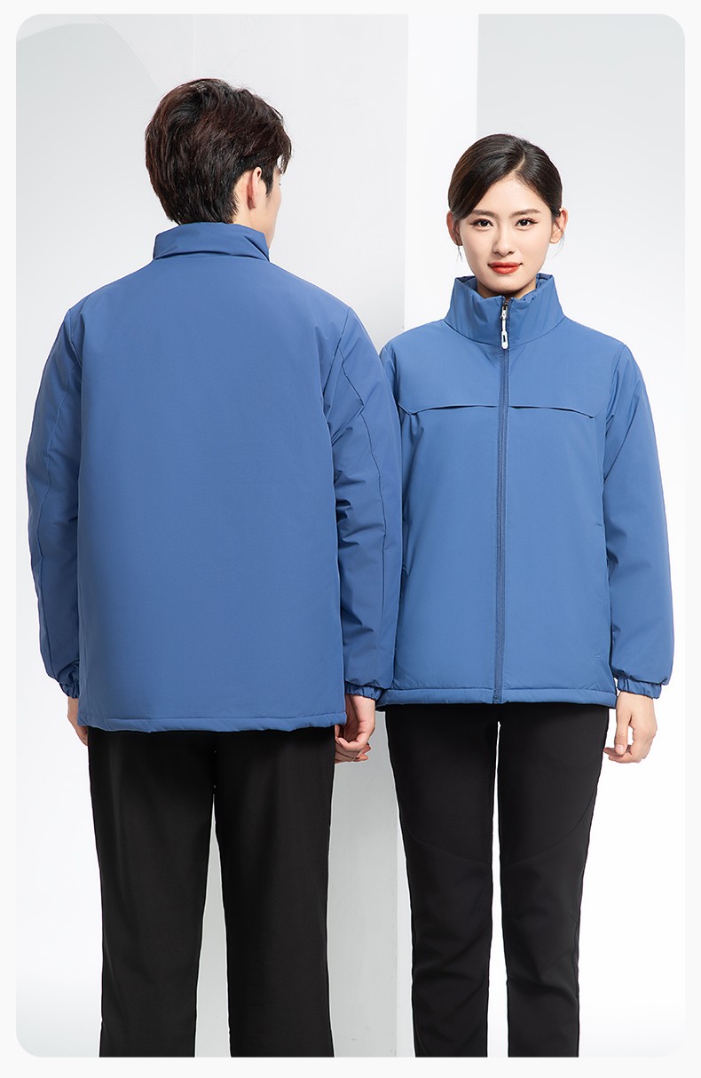 YJ-768 冬季一體式棉沖鋒衣工作服男純色加厚保暖工廠企業(yè)裝團體服定制(圖20)