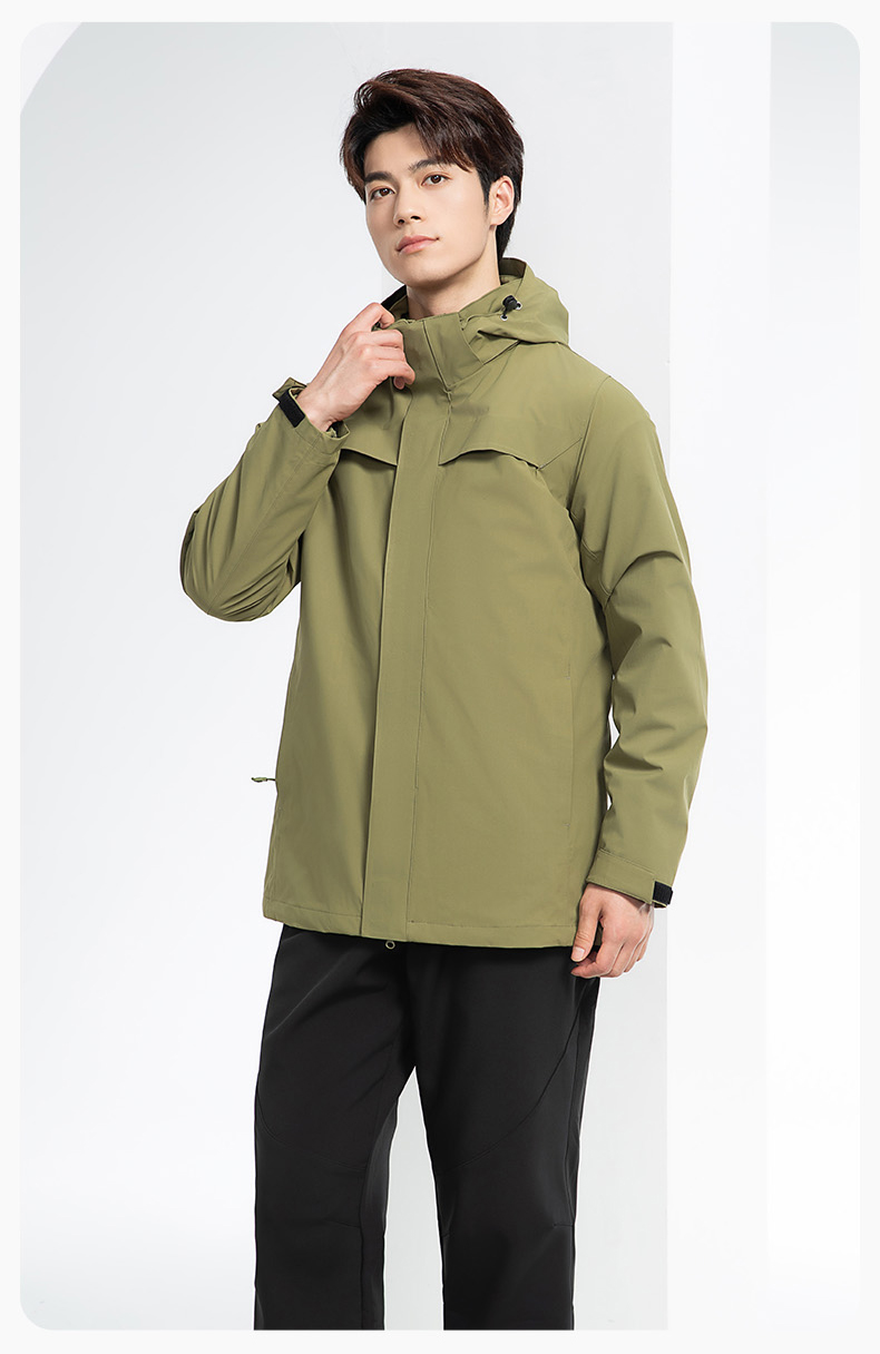 YJ-968 海源三合一沖鋒衣工作服男純色團(tuán)體企業(yè)工裝加絨保暖外套廠服定制(圖16)