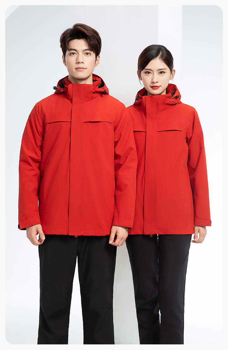 YJ-968 海源三合一沖鋒衣工作服男純色團(tuán)體企業(yè)工裝加絨保暖外套廠服定制(圖19)